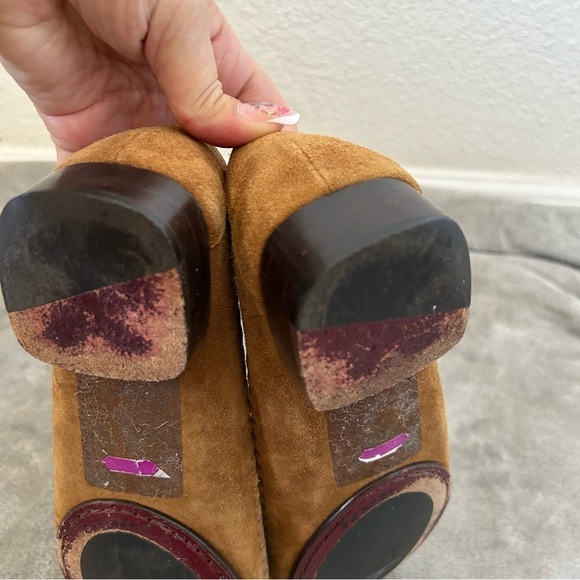 Salvatore Ferragamo Women’s Loafers 9.5 Light Brown Light Blue Woven Bow Casual - Picture 4 of 15